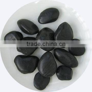 Black polished gravel pebble stone