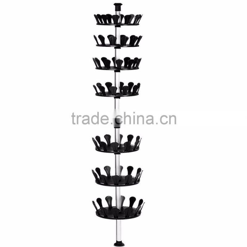 Revolving Shoe Rack with Rotating Storage Rack