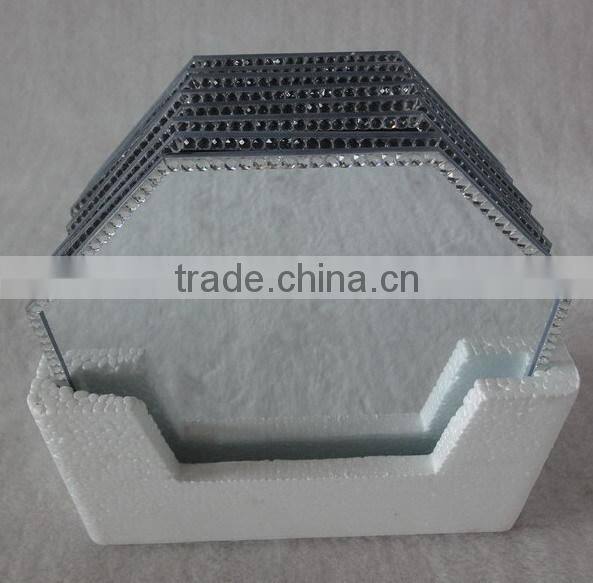 decorative round beveled mirror candle plate