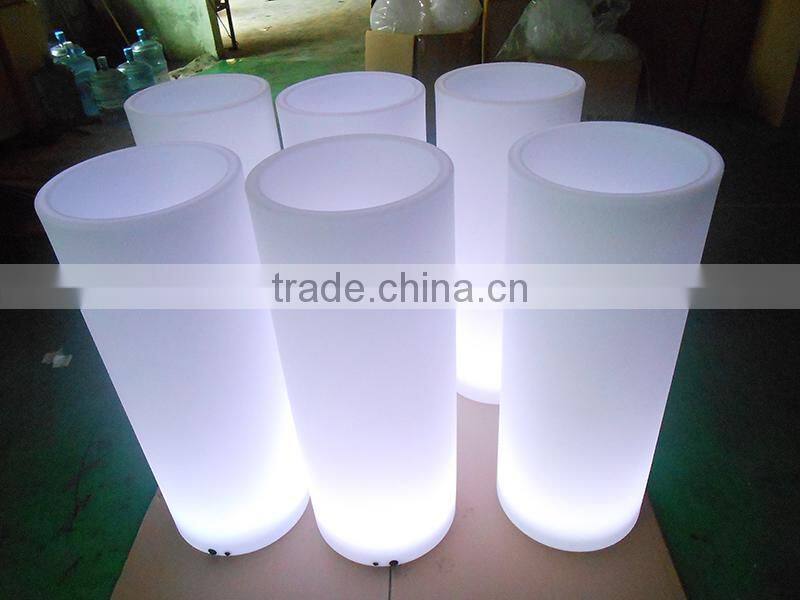 High quality PE LED round flower pot/PE led bucket /LED cooler for outdoor/wedding decor/bar/nightclub