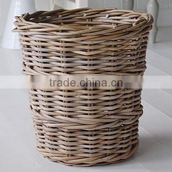 Eco-friendly wicker trash can waste basket