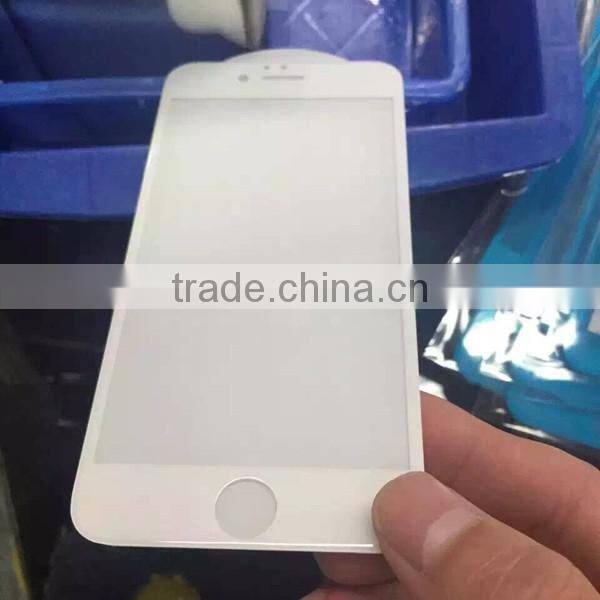 3D Curved white & black hardness tempered glass film screen protector for iPhone6