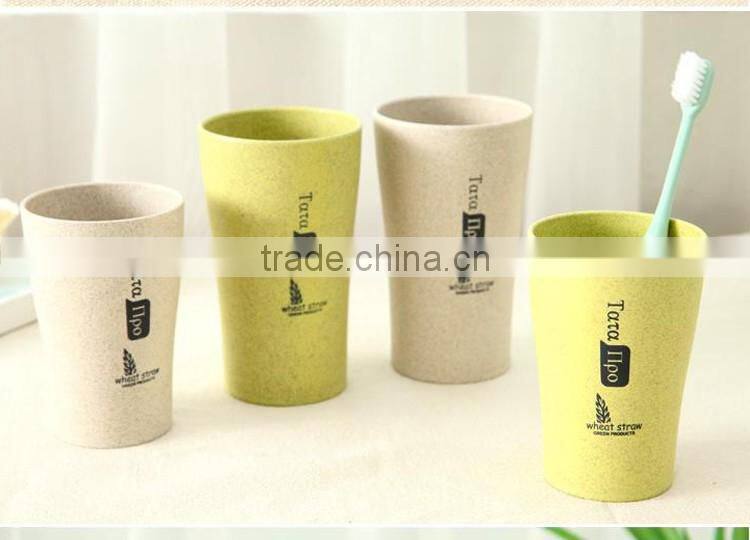 New design natural Environmental protection wheat biodegradable cups for brushing teeth