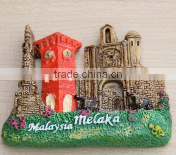 Polyresin malaysia melaka painting fridge magnets tourism souvenirs
