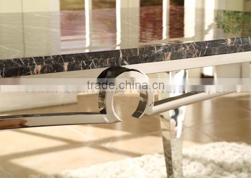modern stainless steel dining table for hotel dining room