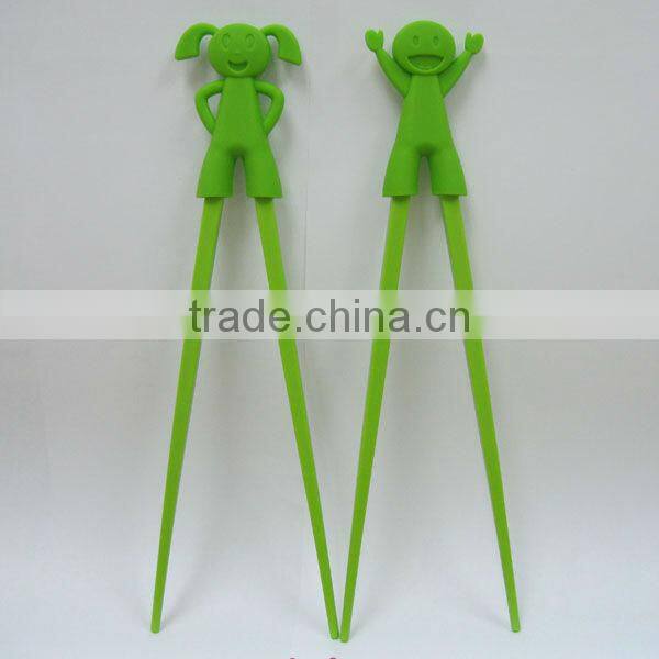 2013 hot selling silicon chopstick with sleeve for little boys/girls