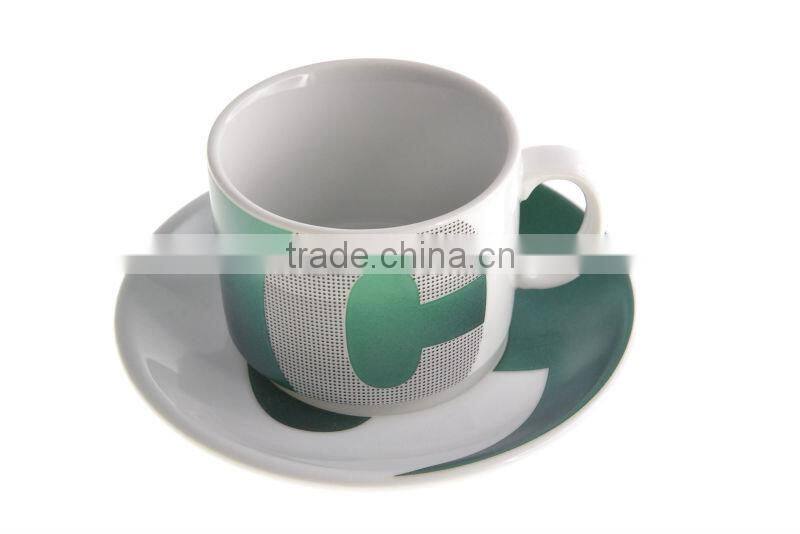 High Quality Porcelain Metallic Colors Teacup And Saucers Set