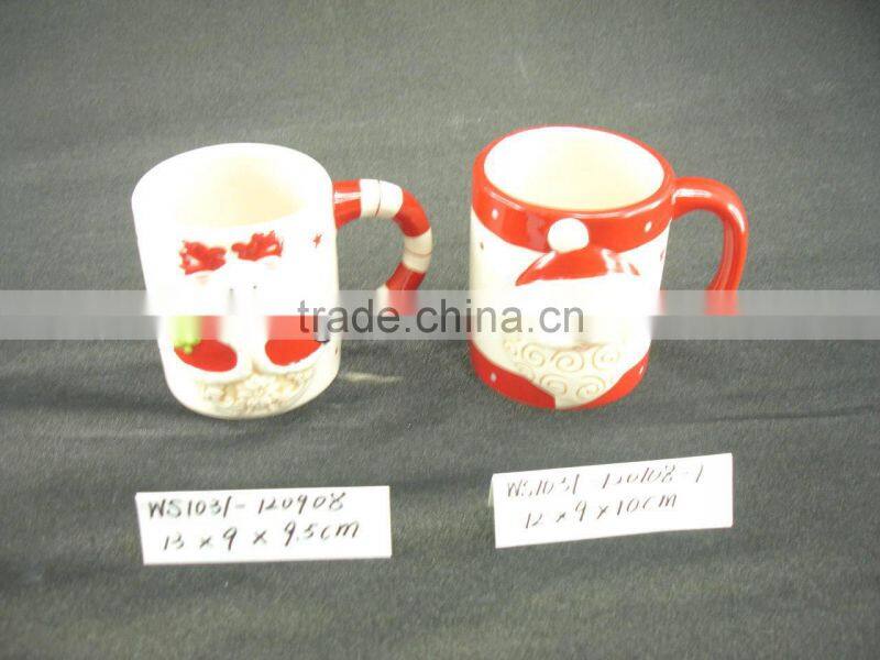Low price Ceramic Snowman/Santa Claus Pattern Mug