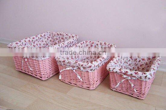 white christmas gingham liner wicker empty gift basket