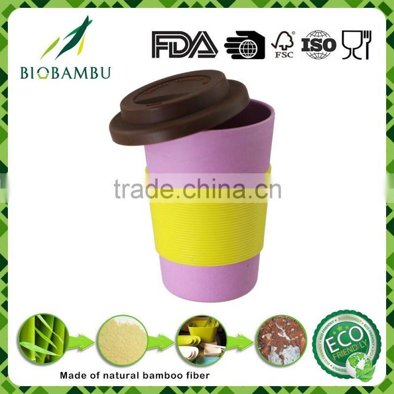 Diswasher safe Non-toxic Hot design bamboo fiber cup mug without handle
