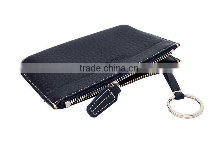 Manufacture zipper men's slim wallet ID credit card holder for man with wallet custom logo
