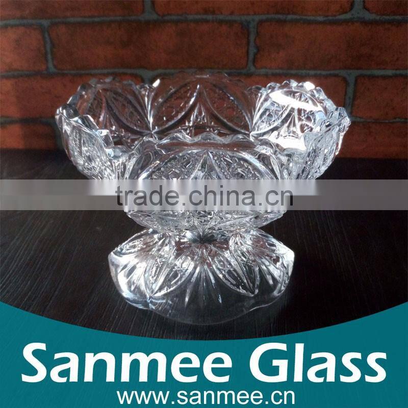 Elegant Embossed Ice Cream Bowl Hot Sale Gift Glass