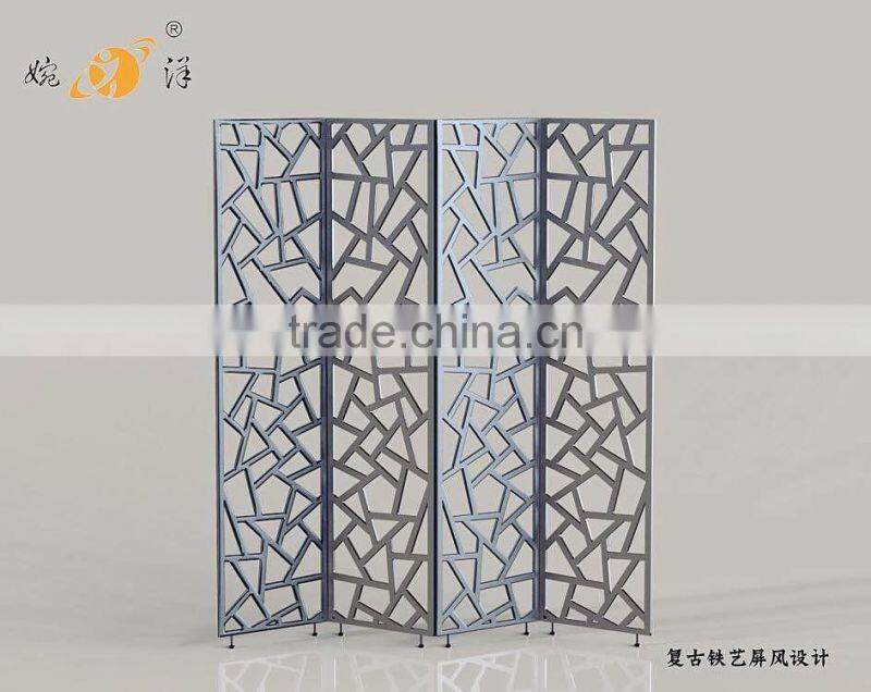 Retro Simple living room partition Carving creative metal screen