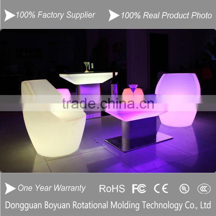 Outdoor rechargeable LED glow furniture with aluminum base
