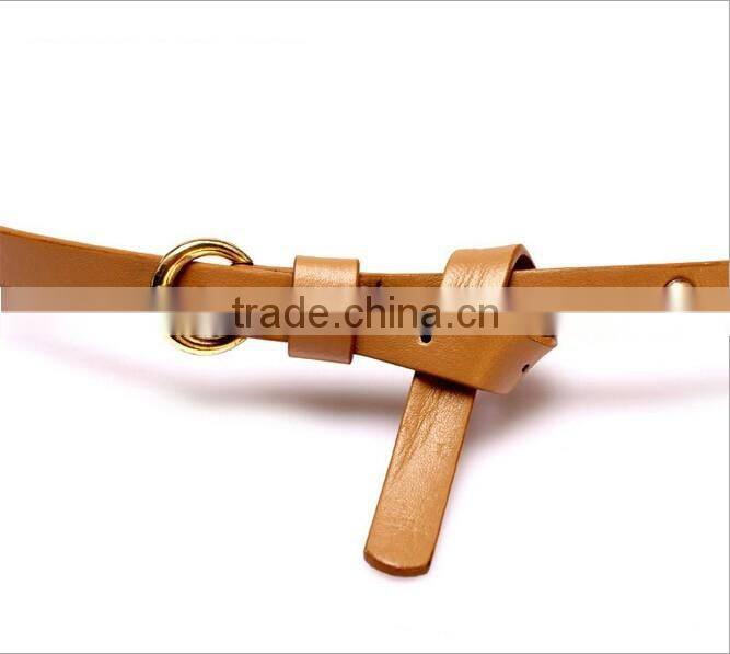 Wholesale rivet decorated ring buckle girl thin PU waist belt