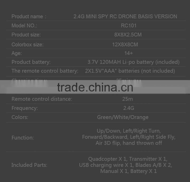 MINI 2.4G 4CH remote control Nano Quadcopter with 6-axis gyroscope