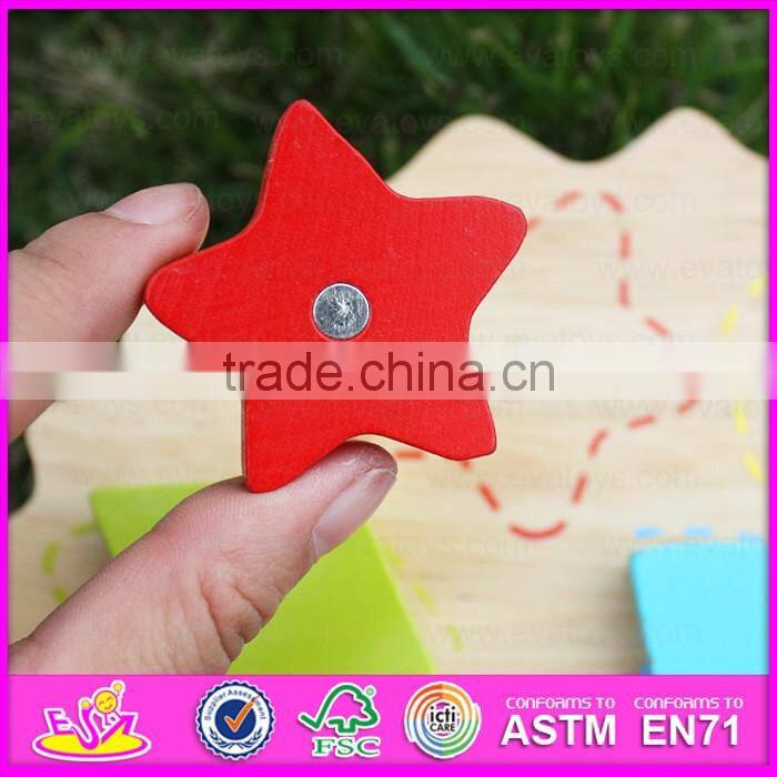 2016 best sale children wooden magnetic blocks,top fashion wooden magnetic blocks W05B133