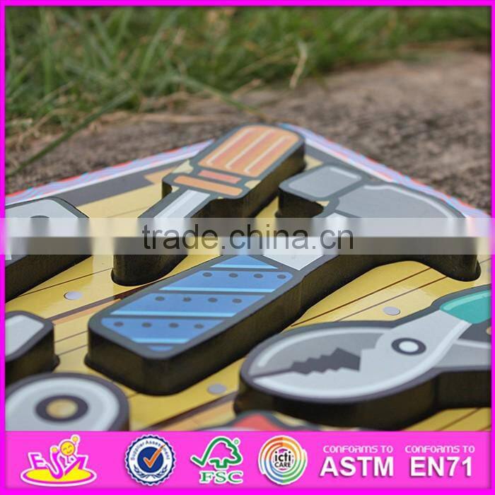 2016 new design educational identify toy wooden shape puzzles for toddlers W14D016