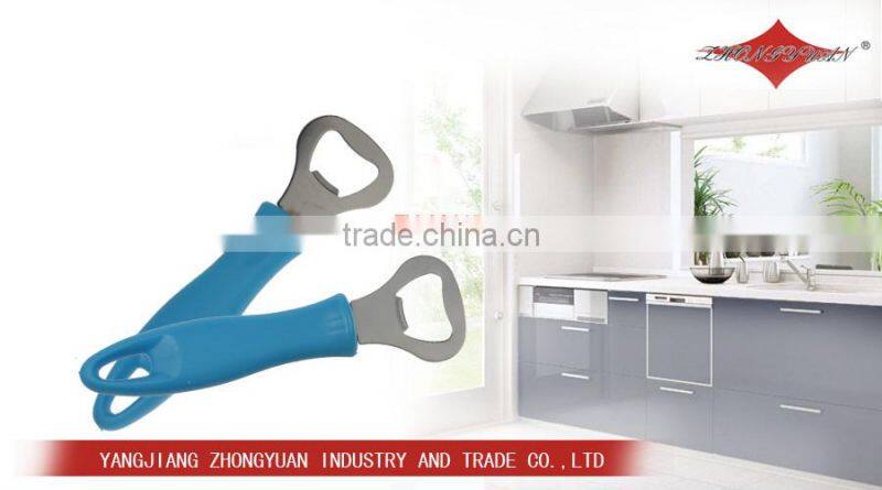 Cheap metal fancy beer bottle opener with plastic handle