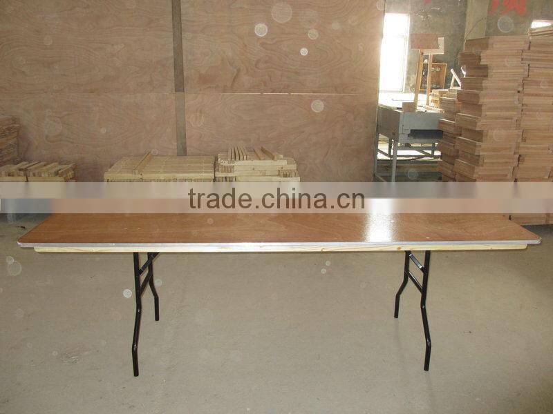 wholesale banquet wooden folding table with Alu table edge factory directly