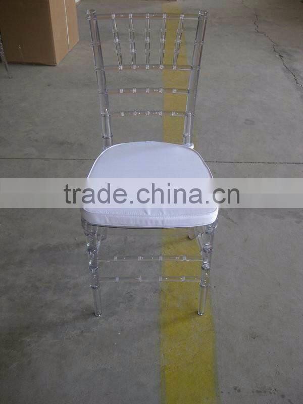 wholesale resin plastic crystal transparent clear napoleon chair with soft cushion