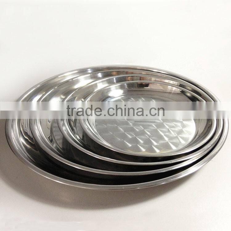 wholesale flat bottom elegant seafood tray stainless steel plate set