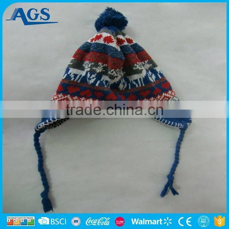 Reasonable price winter beanies hat with ball on top for girls