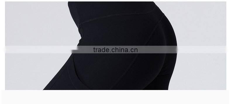 Sexy mesh insert yoga pants with hidden zipper pocket gym wear