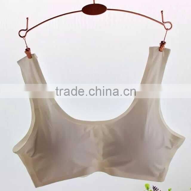 GZY 2015 absorbent high stretch yoga sports seamless tube bra nude
