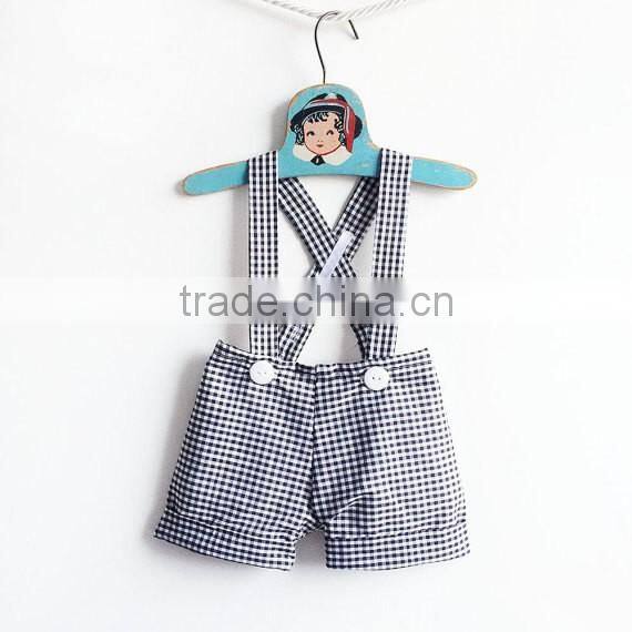 Most Popular 100% Cotton Tops and Beige Shortall Baby Clothes For Kids Boy With Bow Tie