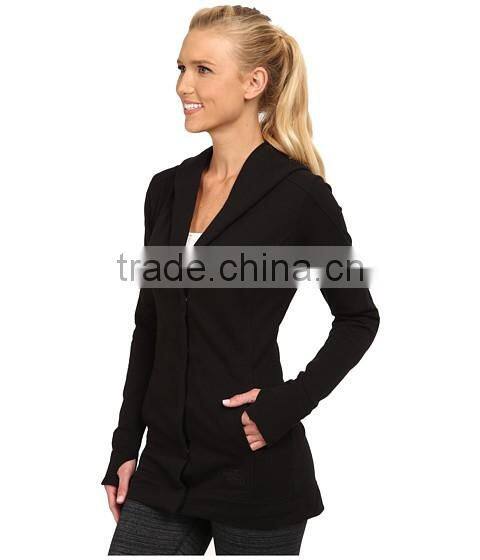 OEM service is provide women 2/3 botton coat fleece fabric with two side pocket made in China