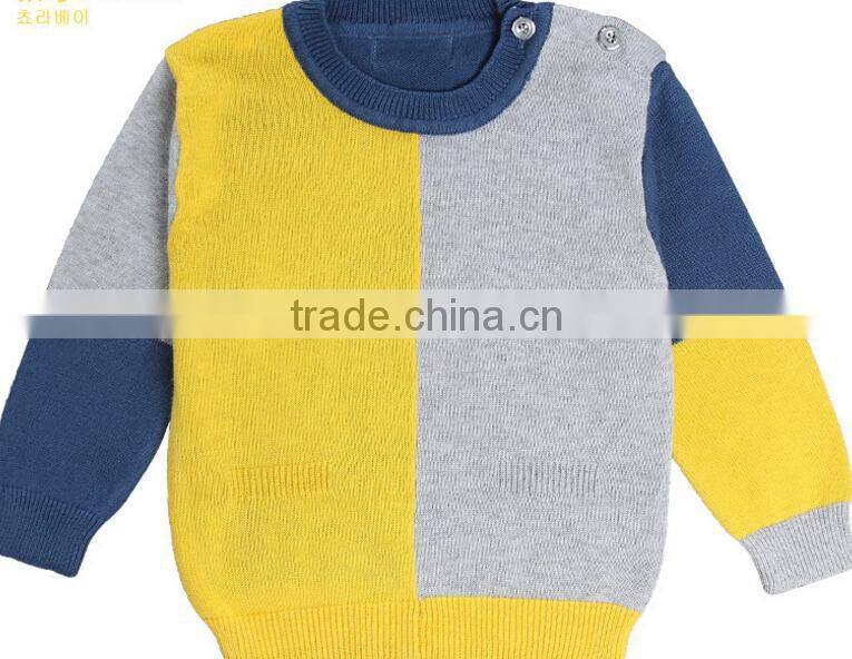 2017 2018 baby boys stylish contrast block color pullover sweaters