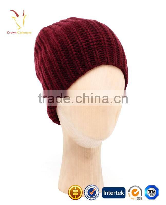 100% Pure Cashmere Womens Knit Hat Beanie,Warm Cap, Custom Sizes for Adult