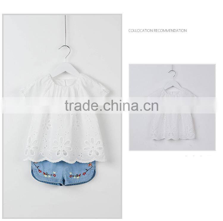2018 new design 0-24 month toddle white embroidery dress
