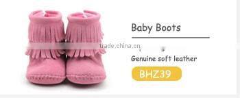 Wholesale Walking Skidproof Genuine Leather Fashion Baby Loafer shoes