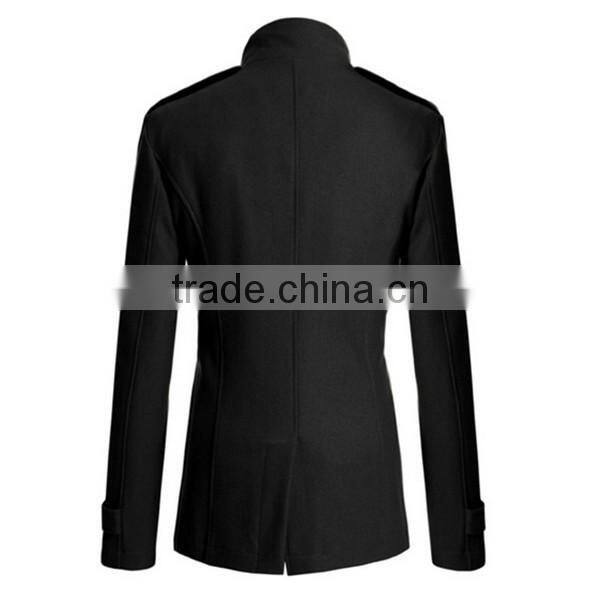 Hot sale 4 colors and 4 size for choice casual European stylish mature men coat woolen