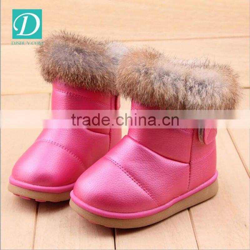 2016 Winter Warm Wool Cloth With Rabbit Hair Soft Snow Boots Kids Shoes