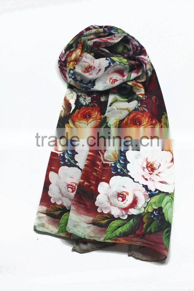 Bulk sale cheap spring silk fashion ladies scarf