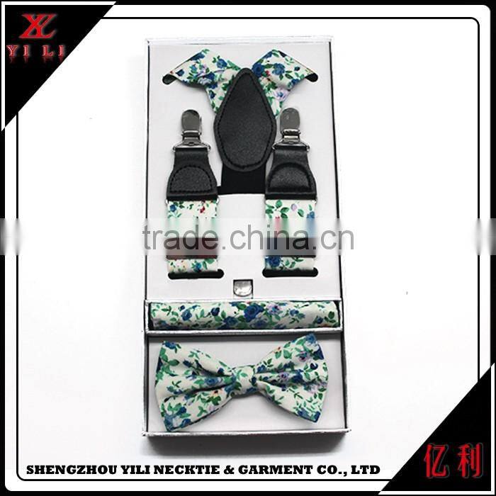 Portable new design cheap men gifts suspender bowtie