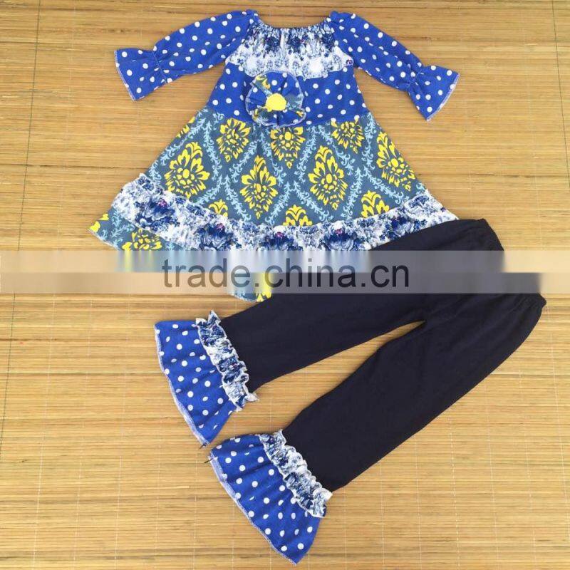 Boya new arrive autumn and winter New kids clothes girl baby long sleeve cotton flower casual suits baby clothing wholesale