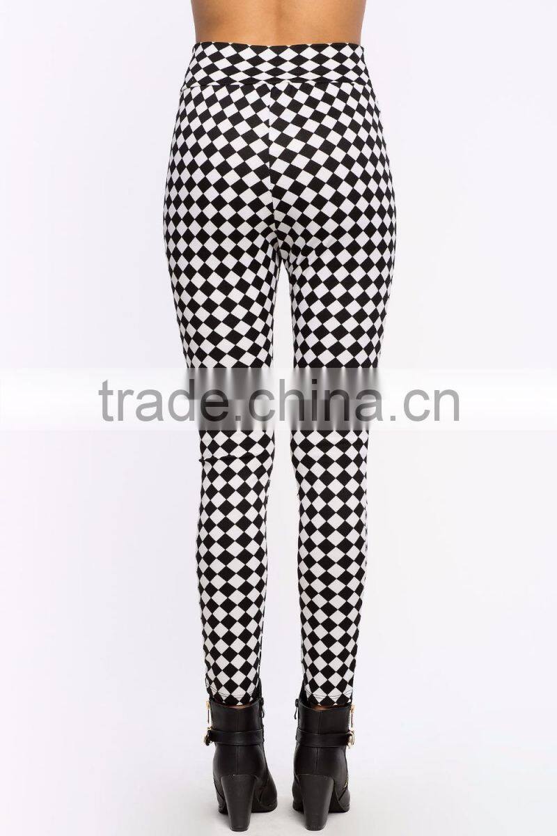 Latest fashion diamond printed fitness leggings for women pants