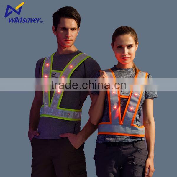 police worker hi visibility led warning lighted safety vest