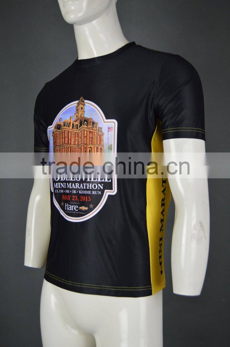 2015 Hot sale Newest design Men custom custom technical running shirts