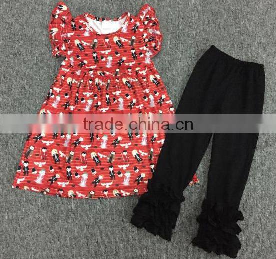 3pcs new coming lace double ruffle Flutter sleeve boutique fall outfits