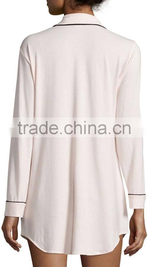 Custom Pajamas Manufacturers Wholesale Clothing Fashion Sleepshirt For Women Sleep Wear long sleeves Nightwear