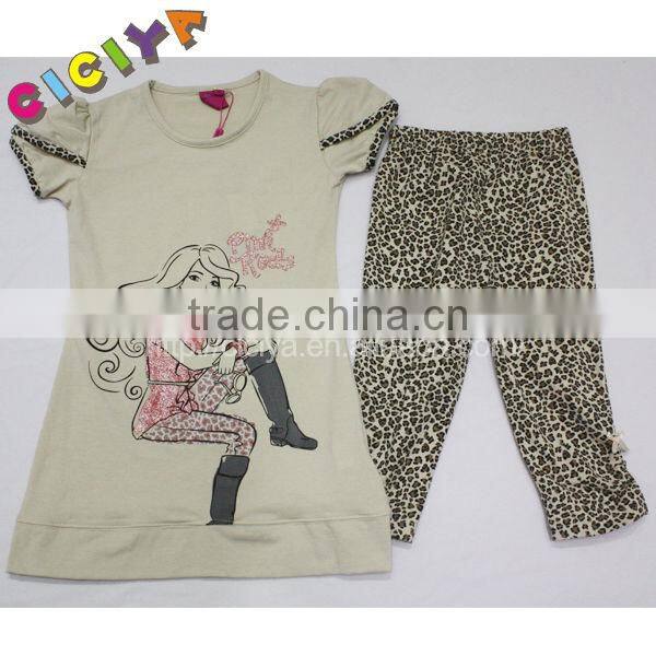 Wholesale new style S/S top and legging ptinting design pajamas women cotton pajamas