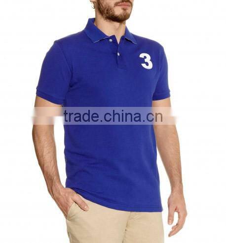 Cotton Pique Mesh blue color man Polo shirts