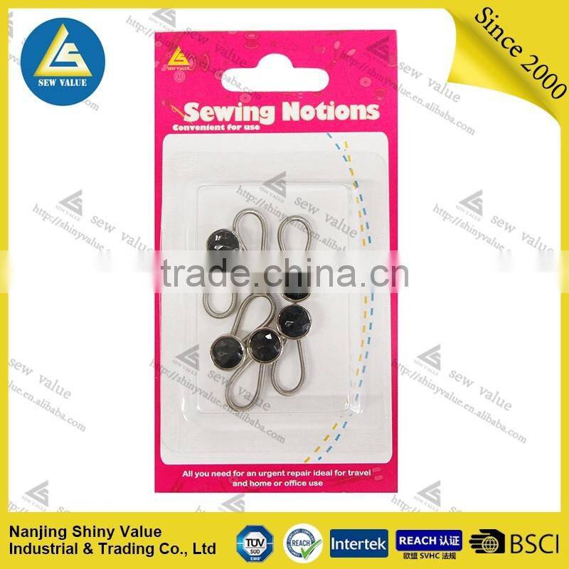 Different sizes custom packing cheap metal collar extenders for shirts with crystal on the surface