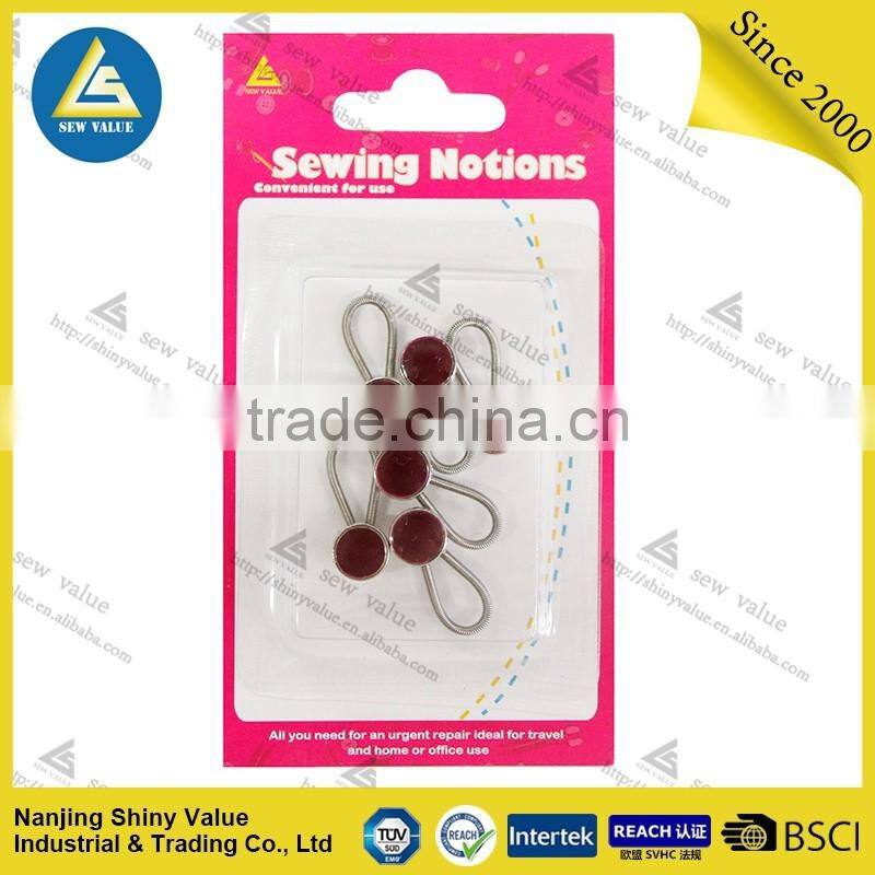 Removable metal button collar extenders in different colors crystal mounted with spring for shirts/jeans/trousers