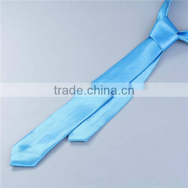 Polyester Necktie Lake Blue Promotional Gift Custom Polyester Necktie